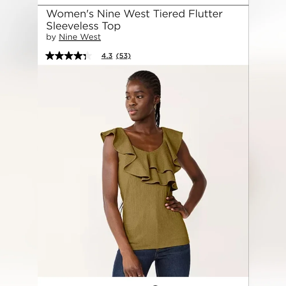 Nine West Ruffle Tank - Picture 2 of 7